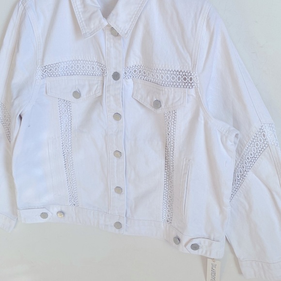 (A8) Blank NYC Infinite Toad Denim Jean Jacket, White, Size Large, NWT - Picture 8 of 12